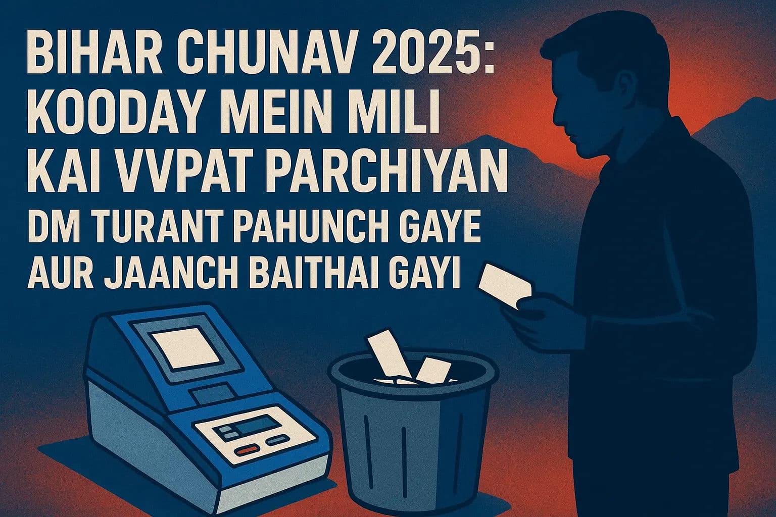 बिहार चुनाव 2025: कूड़े में पड़ी मिलीं VVPAT की कई पर्चियां, आनन-फानन में पहुंचे DM, बैठाई जांच