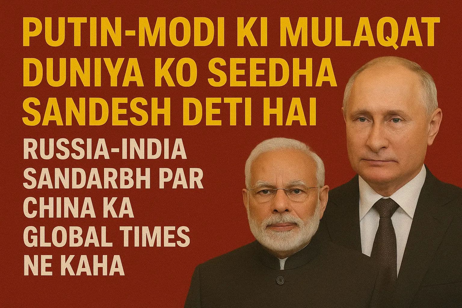 'पुतिन-मोदी की मुलाकात दुनिया को सीधा संदेश', रूस-भारत संबंध पर बोला चीन का ग्लोबल टाइम्स