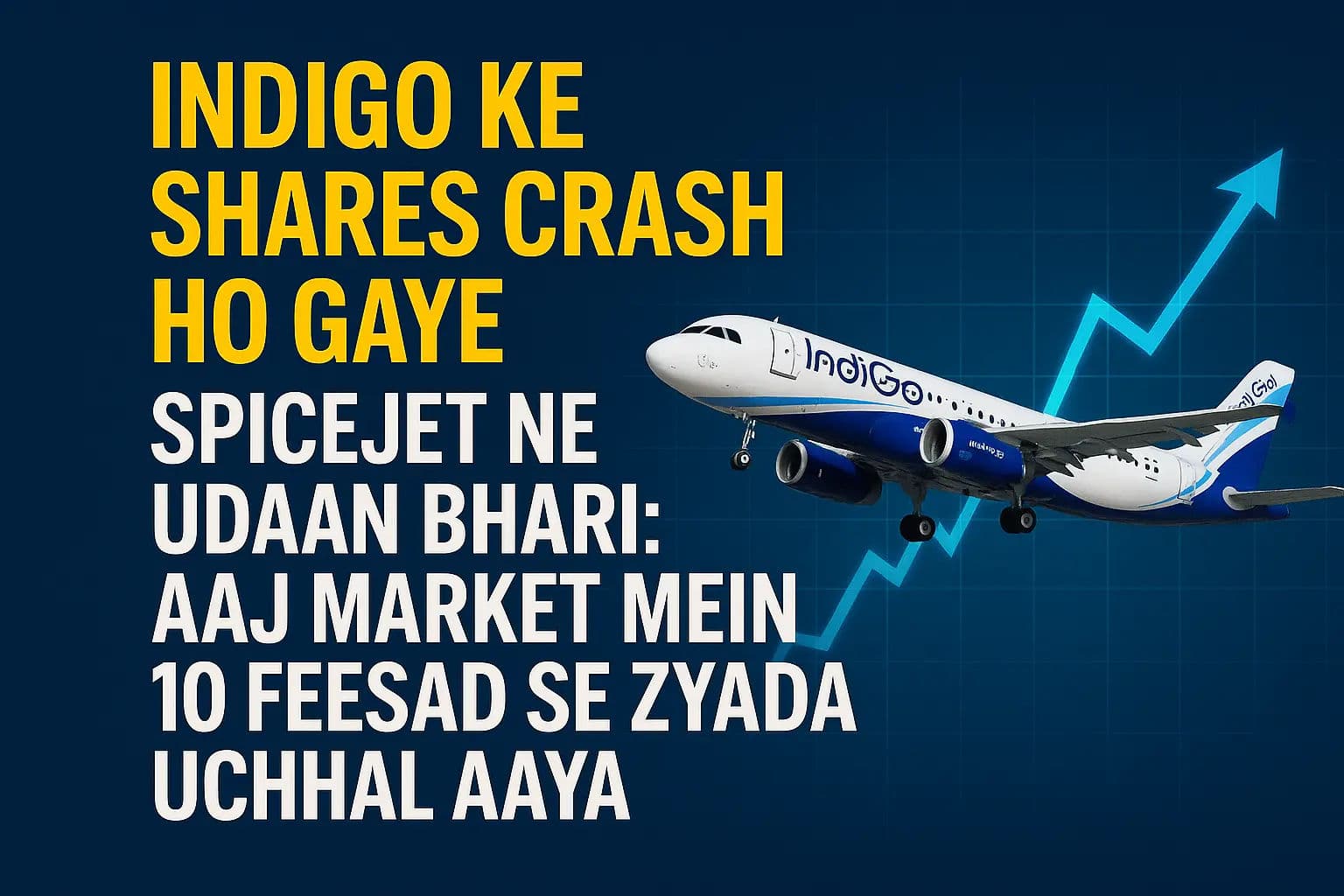 इंडिगो के शेयर क्रैश, स्पाइसजेट ने भरी उड़ान: बाजार में आज 10 फीसद से ऊपर उछला