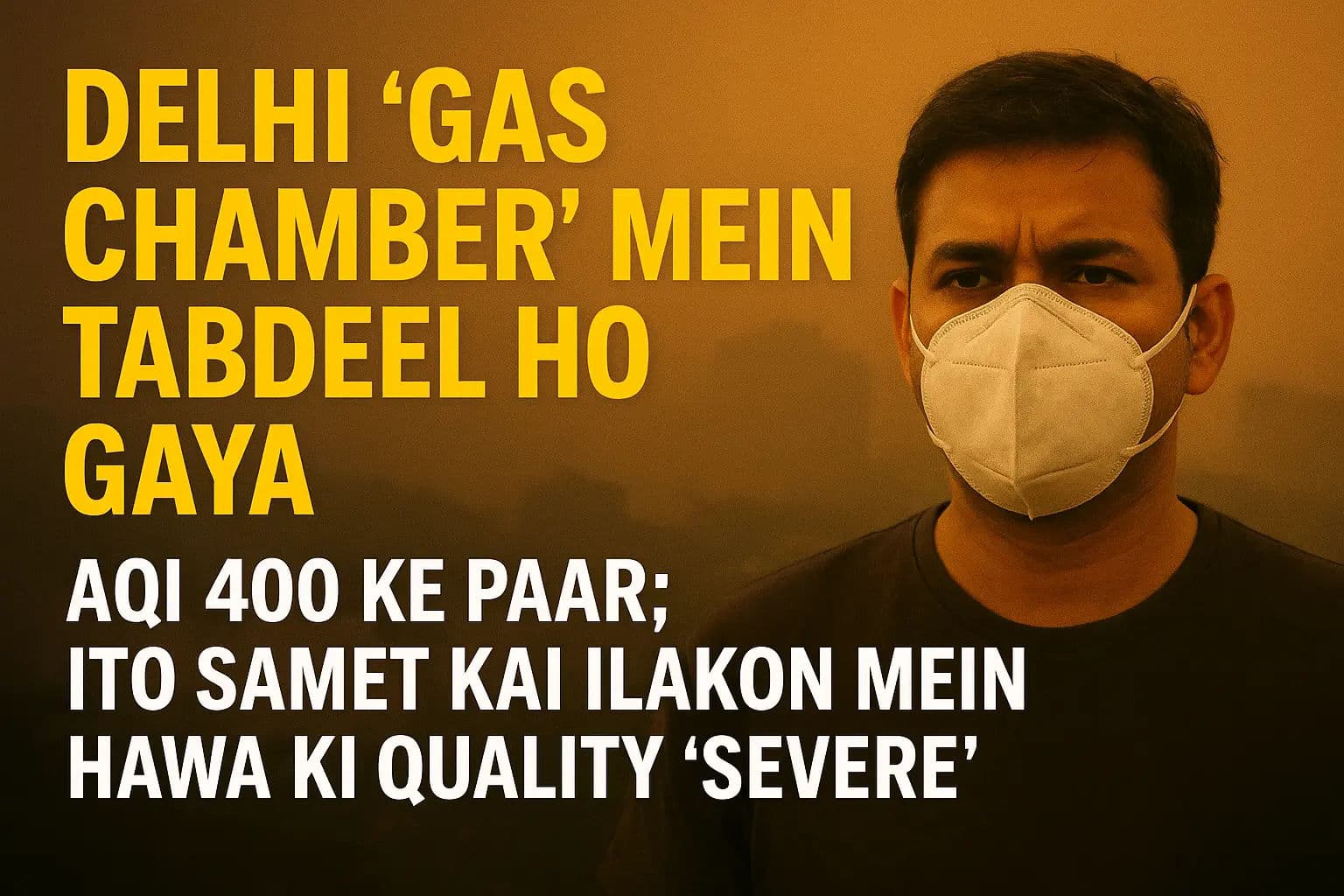 दिल्ली 'गैस चैंबर' में तब्दील, AQI 400 के पार, ITO समेत कई इलाकों में वायु गुणवत्ता 'गंभीर'