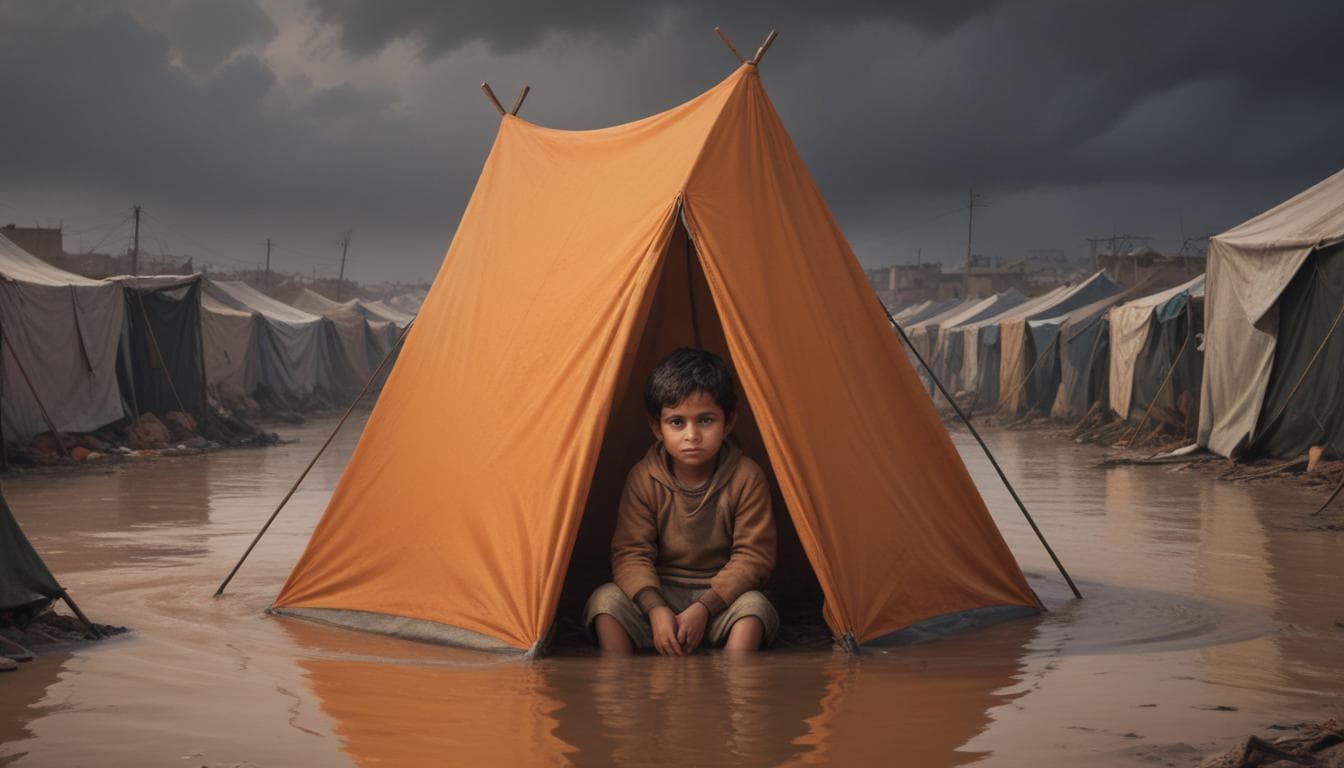 युद्ध के बाद अब गाजा में तूफान ने मचाई तबाही, ठंड से मर रहे बच्चे; बाढ़ ने छीन लिया आशियाना