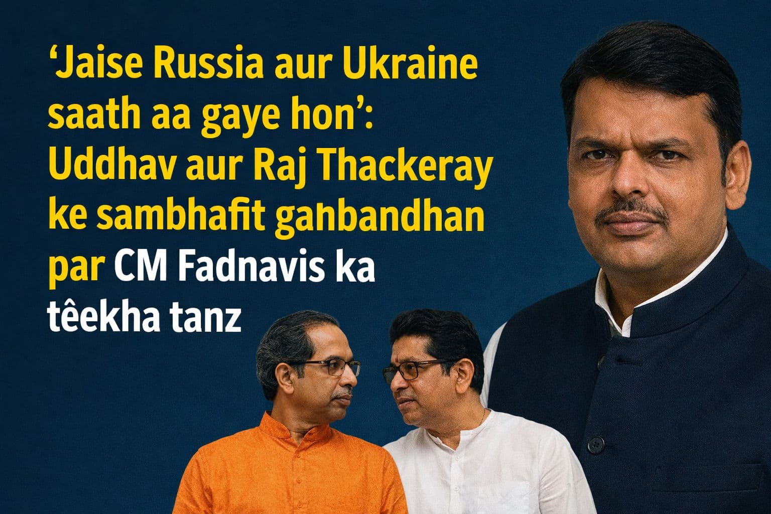 'जैसे रूस और यूक्रेन साथ आ गए हों': उद्धव और राज ठाकरे के संभावित गठबंधन पर सीएम फडणवीस का तीखा तंज