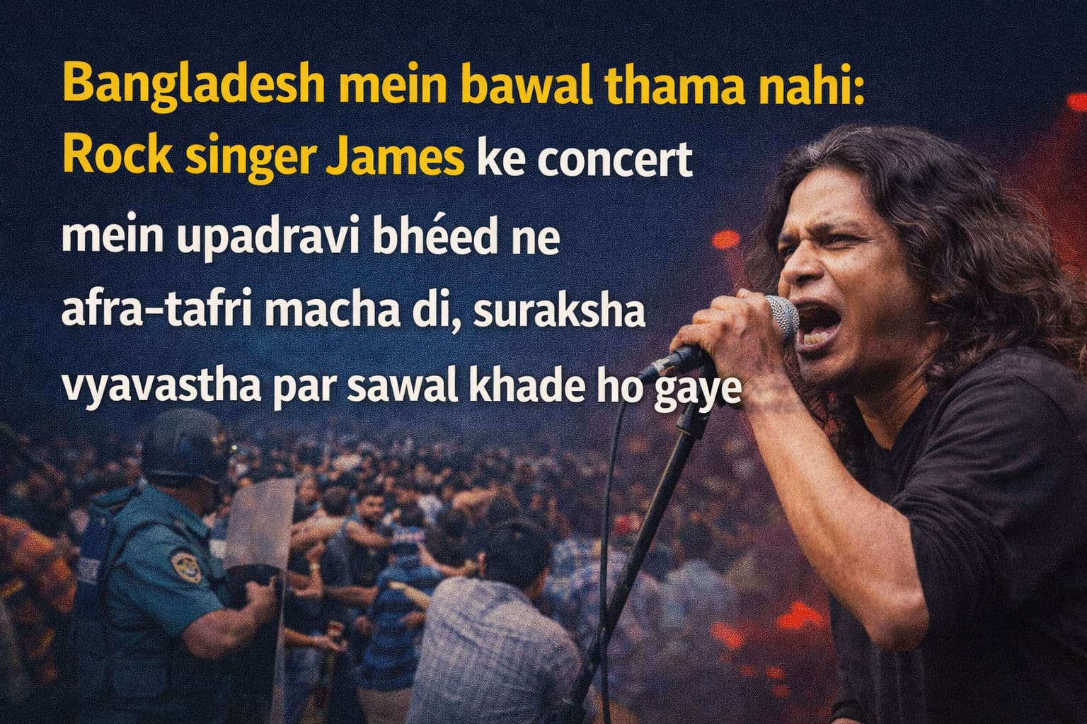 बांग्लादेश में थमा नहीं बवाल: रॉक सिंगर जेम्स के कॉन्सर्ट में उपद्रवी भीड़ ने मचाई अफरातफरी, सुरक्षा व्यवस्था पर सवाल