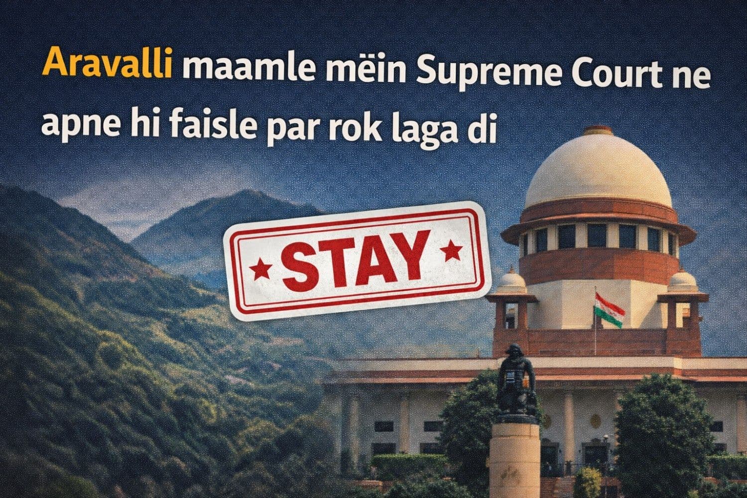 अरावली मामले में सुप्रीम कोर्ट ने अपने ही फ़ैसले पर रोक लगाई