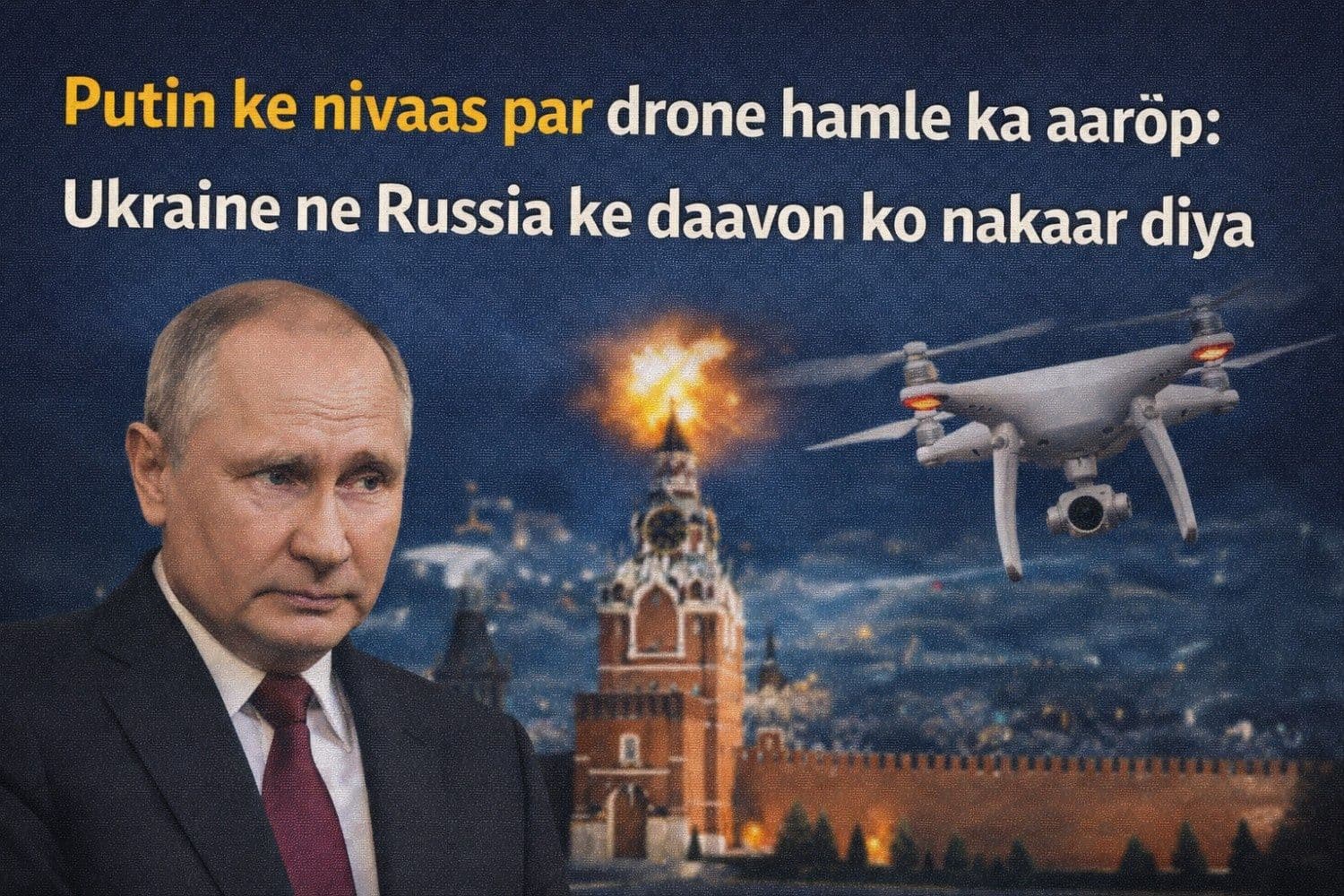 पुतिन के आवास पर ड्रोन हमले का आरोप: यूक्रेन ने रूस के दावों को नकारा