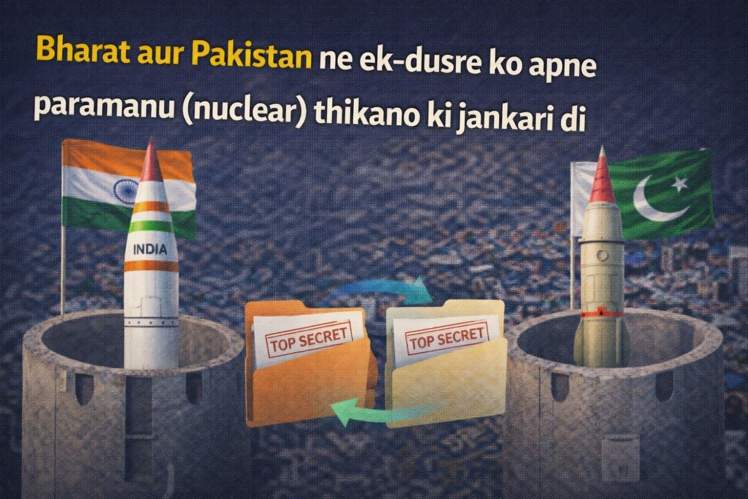 भारत और पाकिस्तान ने एक-दूसरे को अपने परमाणु ठिकानों की जानकारी दी