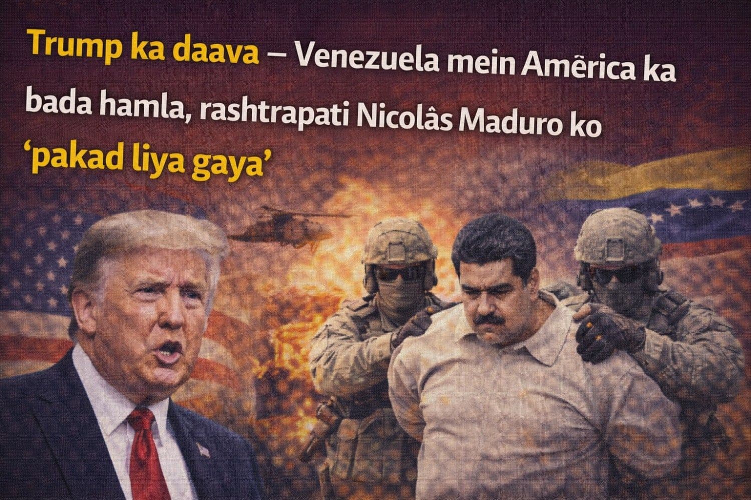 ट्रंप का दावा- वेनेज़ुएला में बड़े पैमाने पर अमेरिका का हमला, राष्ट्रपति निकोलस मादुरो को 'पकड़ा'
