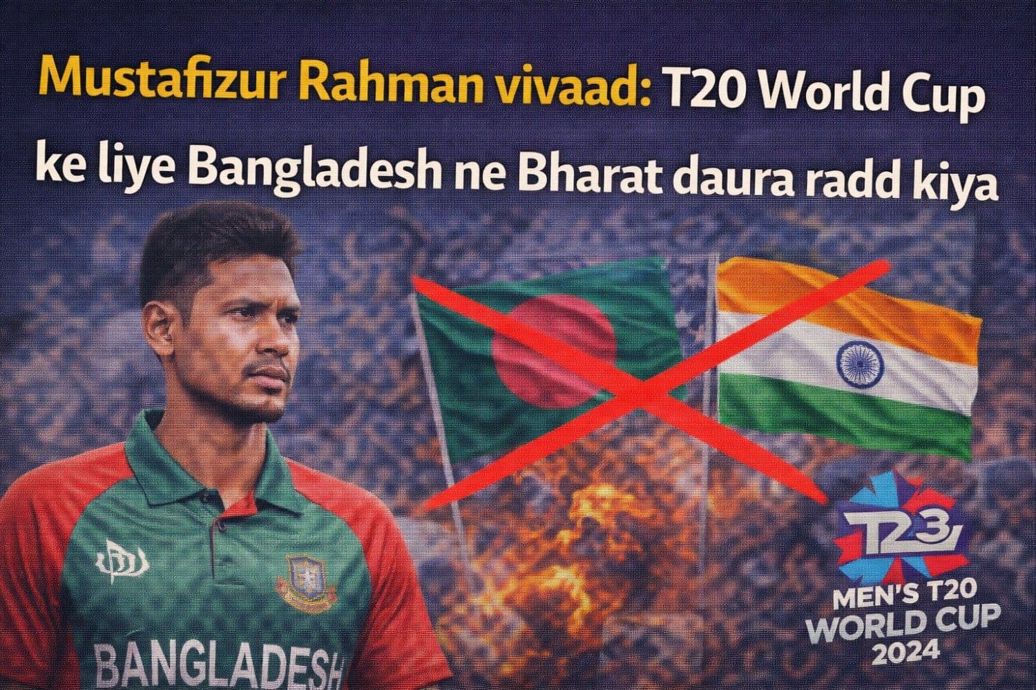 मुस्तफ़िज़ुर रहमान विवाद: बांग्लादेश ने टी20 वर्ल्ड कप के लिए भारत दौरा रद्द किया