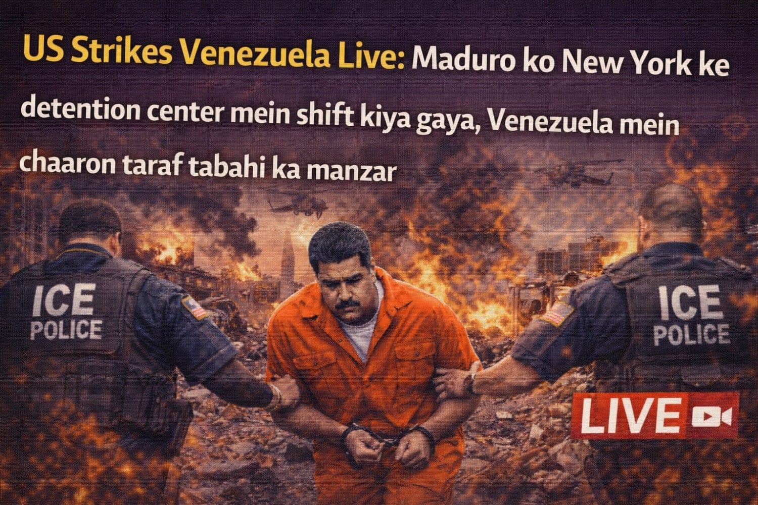 US Strikes Venezuela Live: मादुरो न्यूयॉर्क के डिटेंशन सेंटर में शिफ्ट, वेनेजुएला में चारों तरफ दिख रही तबाही