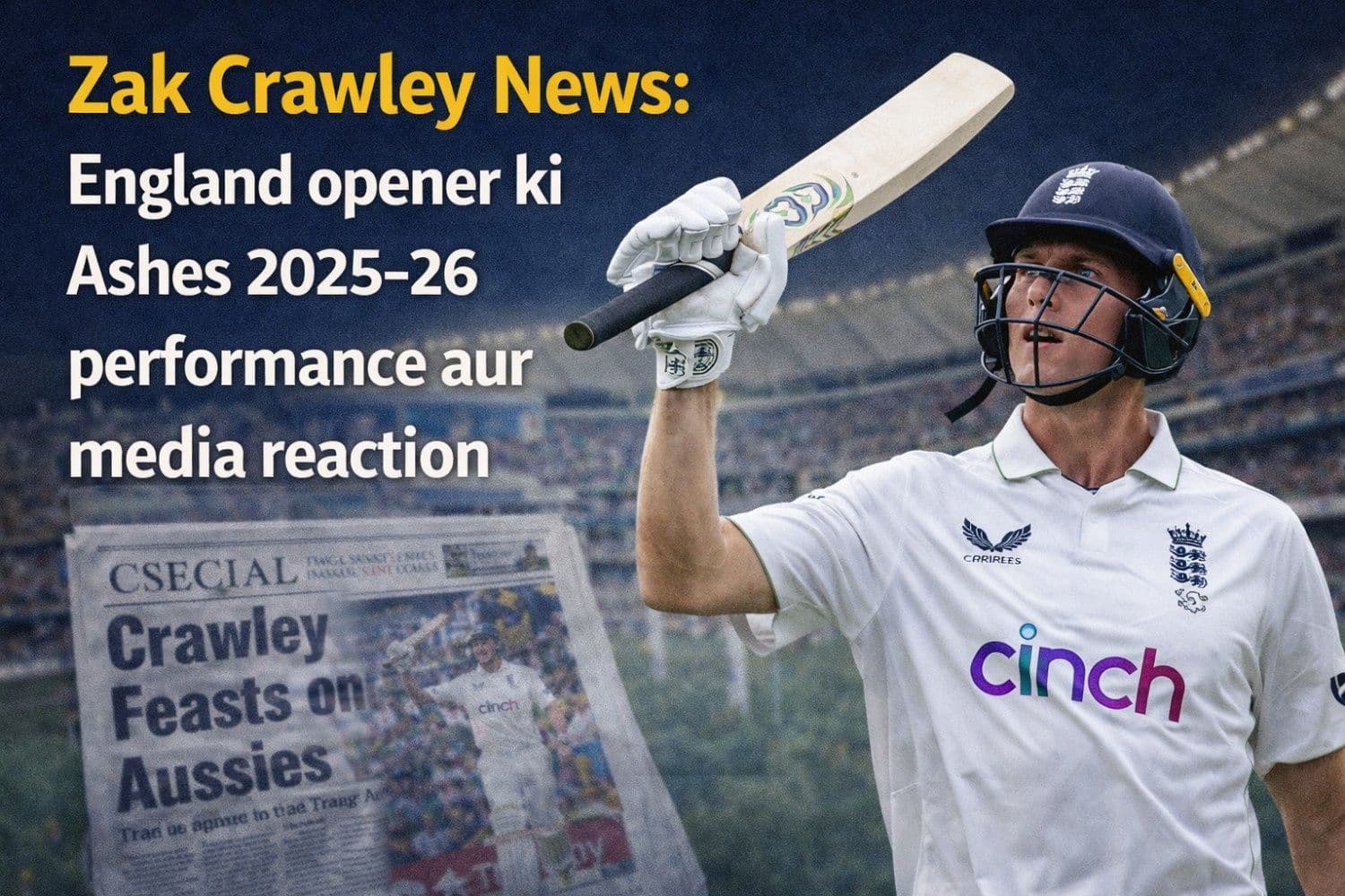 Zak Crawley News: इंग्लैंड ओपनर की Ashes 2025-26 परफॉर्मेंस और मीडिया रिएक्शन