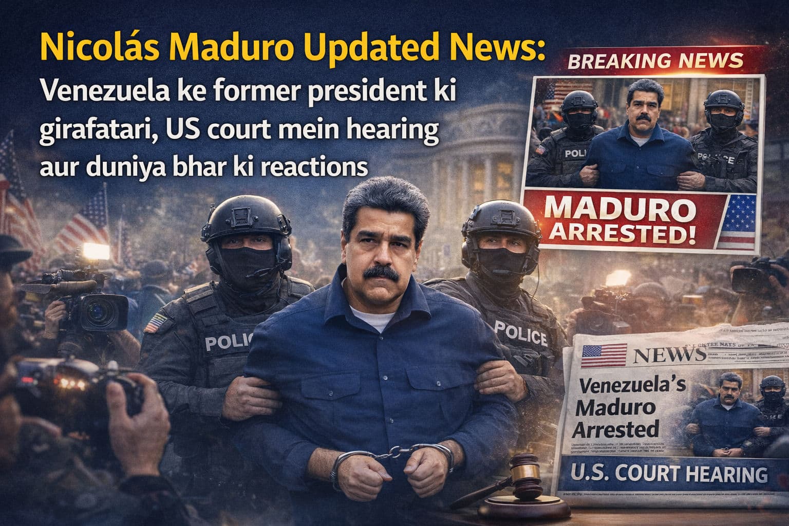 Nicolás Maduro Updated News: वेनेज़ुएला के पूर्व राष्ट्रपति की गिरफ्तारी, अमेरिकी अदालत में सुनवाई और वैश्विक प्रतिक्रियाएं