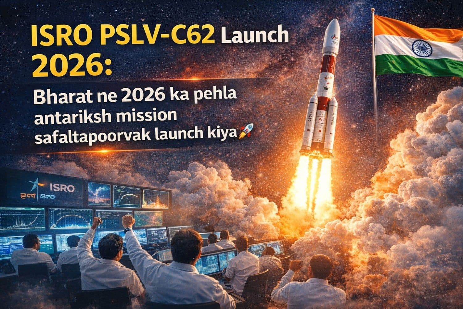 ISRO PSLV-C62 Launch 2026: भारत ने 2026 का पहला अंतरिक्ष मिशन सफलता पूर्वक किया लॉन्च