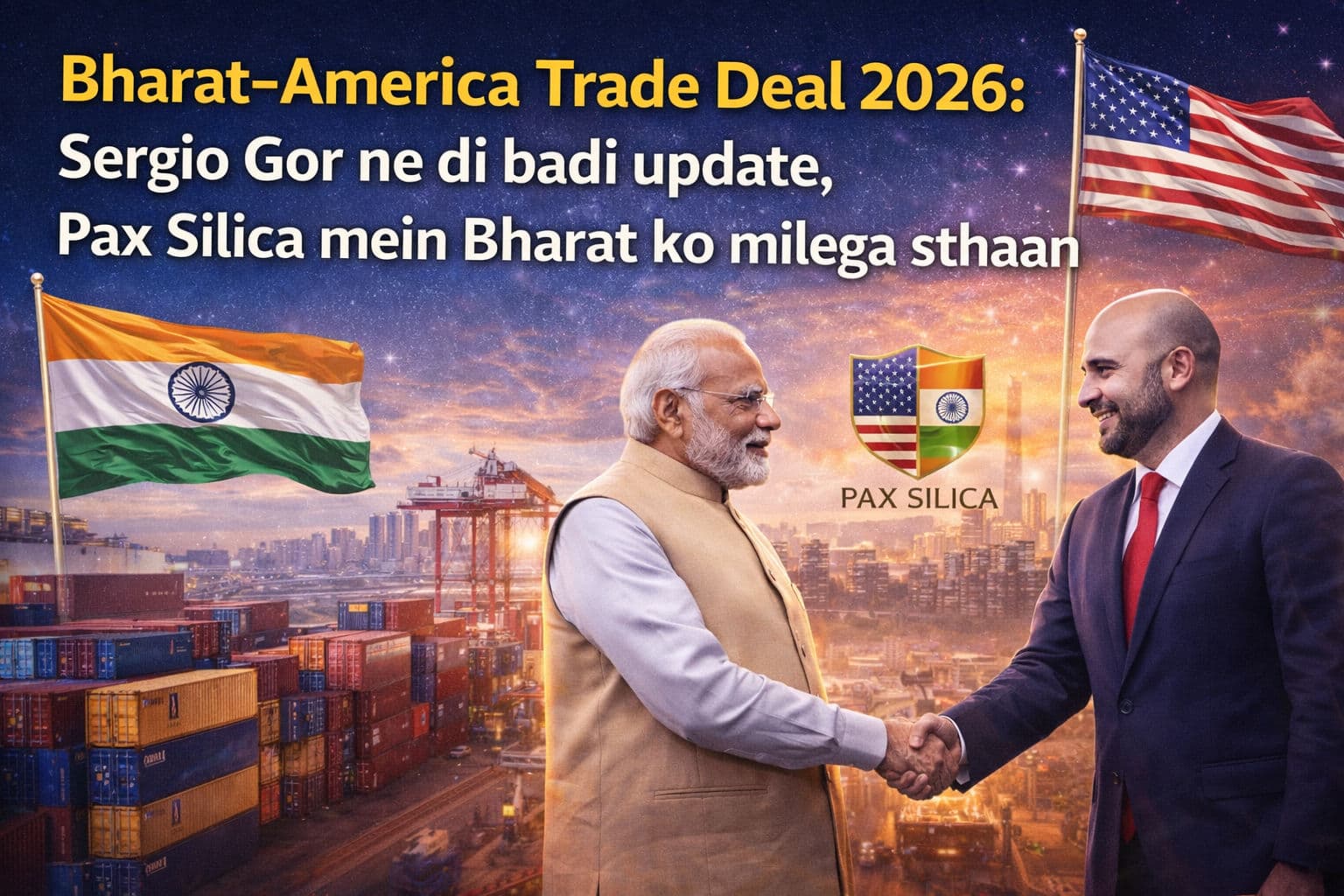 भारत-अमेरिका ट्रेड डील 2026: Sergio Gor ने दी बड़ी अपडेट, Pax Silica में मिलेगा भारत को स्थान
