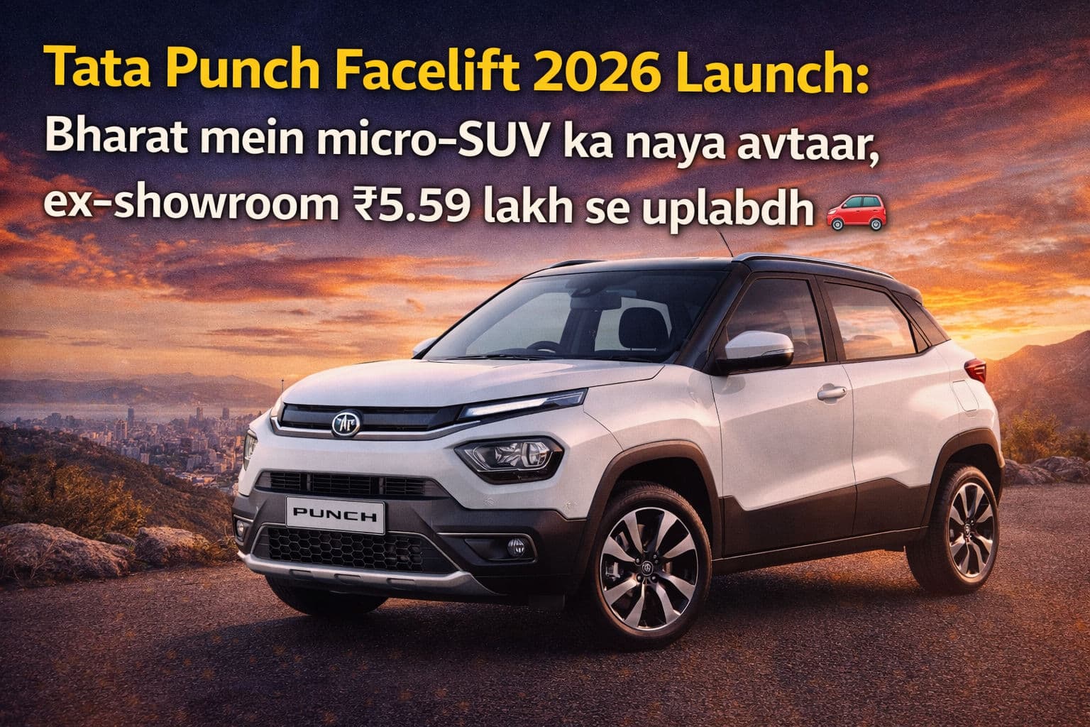 Tata Punch Facelift 2026 लॉन्च: भारत में माइक्रो-SUV का नया अवतार, एक्स-शोरूम ₹5.59 लाख से उपलब्ध
