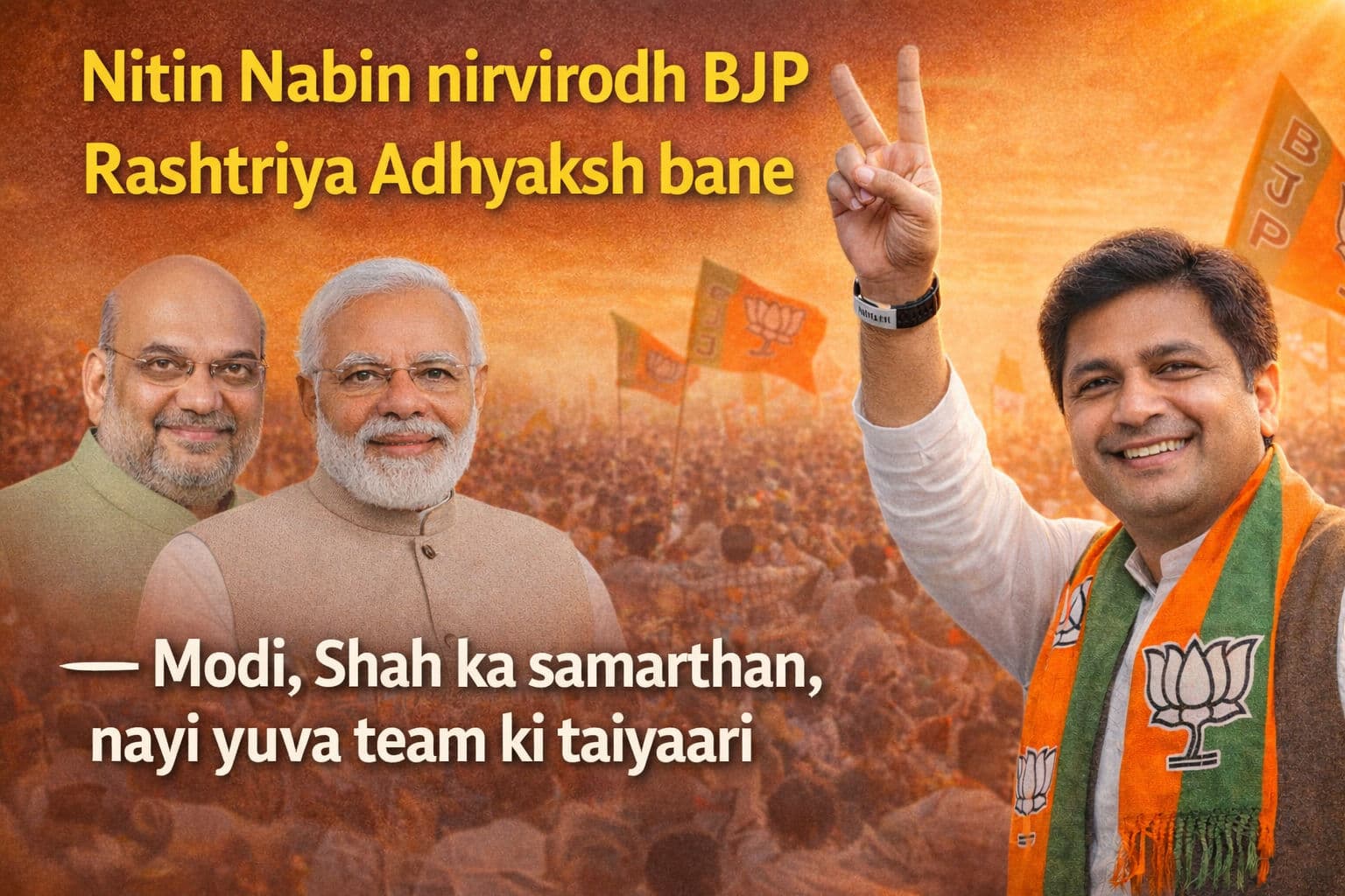 Nitin Nabin निर्विरोध BJP राष्ट्रीय अध्यक्ष बने — मोदी, शाह का समर्थन, नई युवा टीम की तैयारी