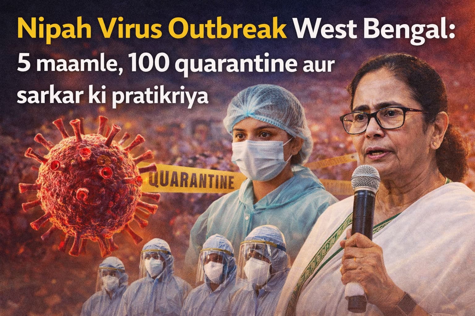 Nipah Virus Outbreak West Bengal: 5 मामले, 100 क्वारंटाइन और सरकार की प्रतिक्रिया