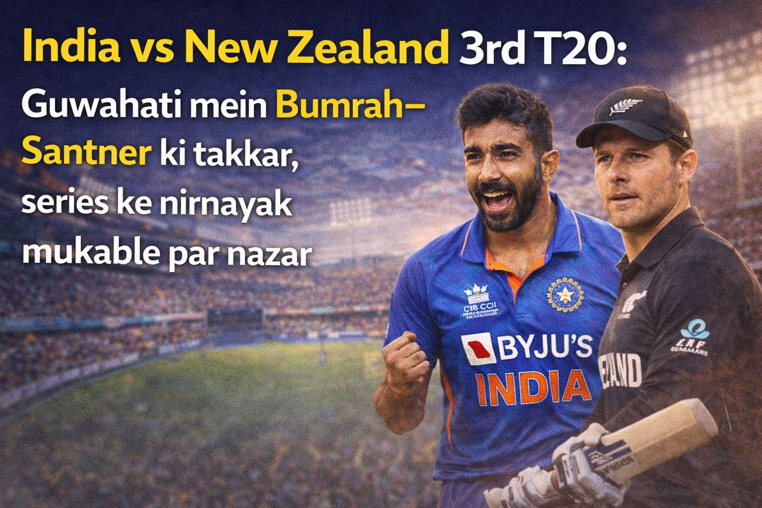 India vs New Zealand 3rd T20: गुवाहाटी में Bumrah-Santner की टक्कर, सीरीज के निर्णायक मुकाबले पर नजर