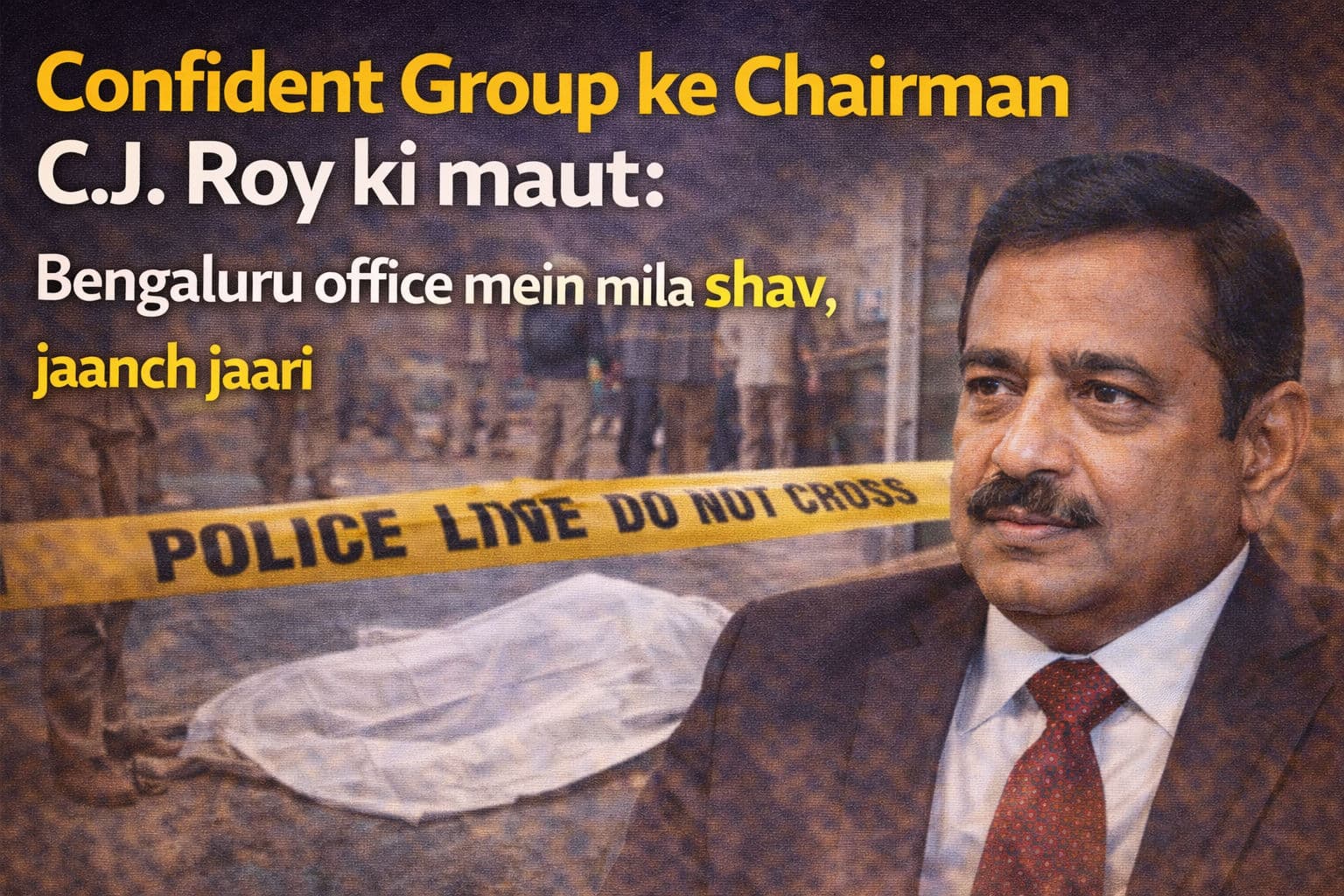 Confident Group के चेयरमैन C.J. Roy की मौत: बेंगलुरु ऑफिस में मिला शव, जांच जारी