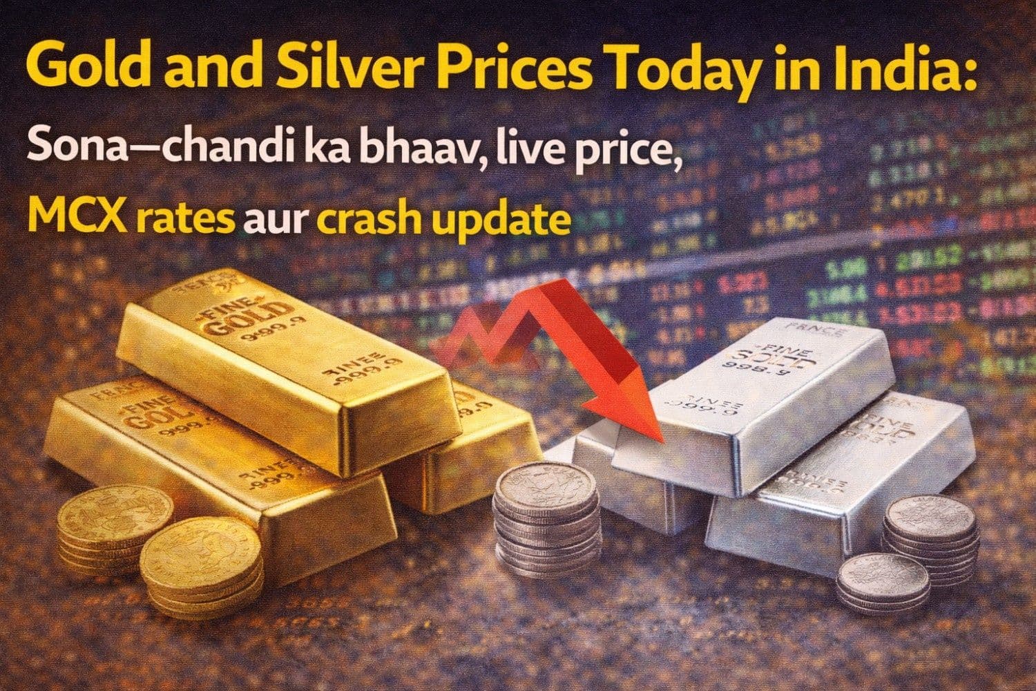 Gold and Silver Prices Today in India: सोना-चाँदी का भाव, Live Price, MCX Rates और Crash Update