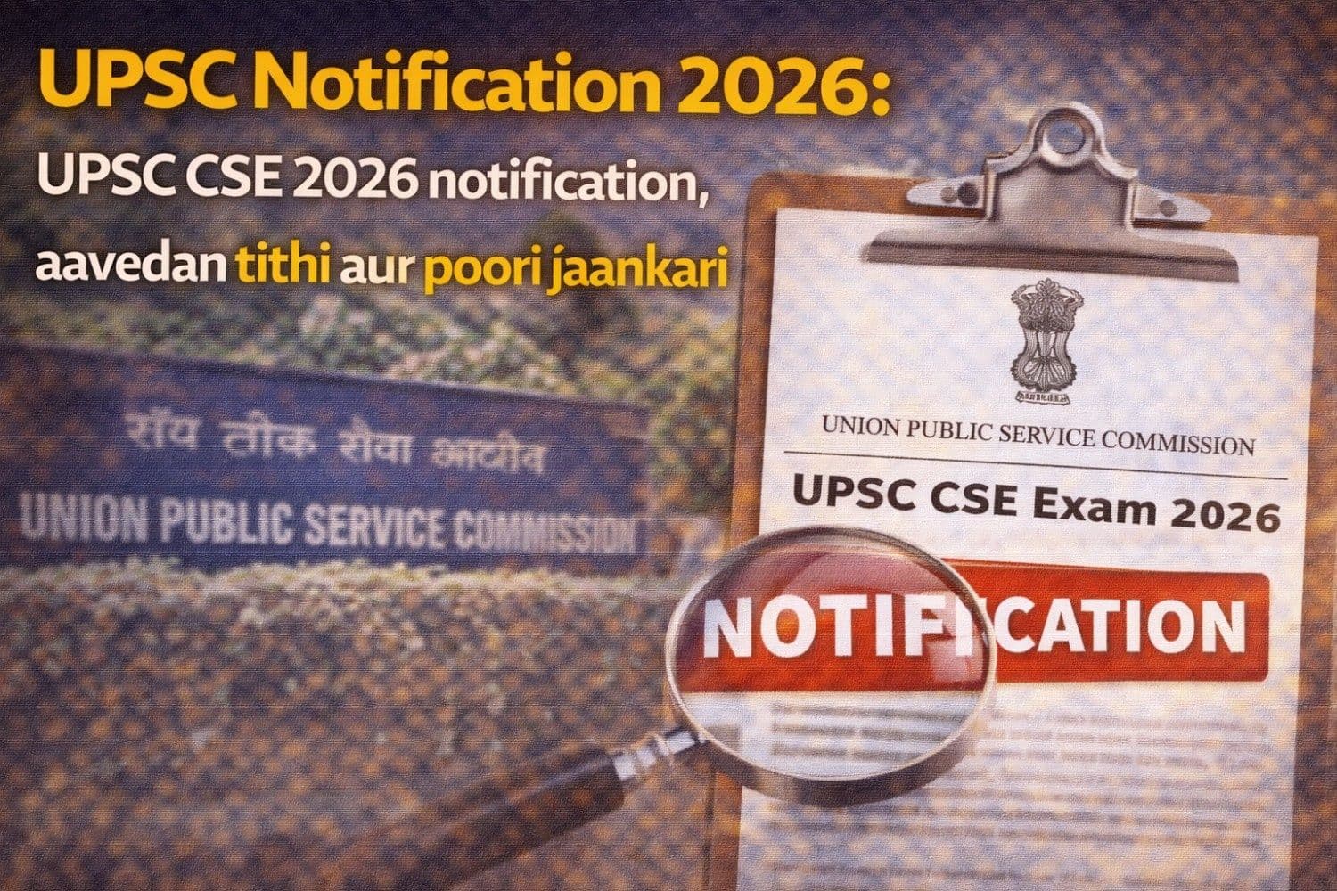 UPSC Notification 2026: CSE 2026 का नोटिफिकेशन कब आएगा? लाखों उम्मीदवारों को बड़ी राहत