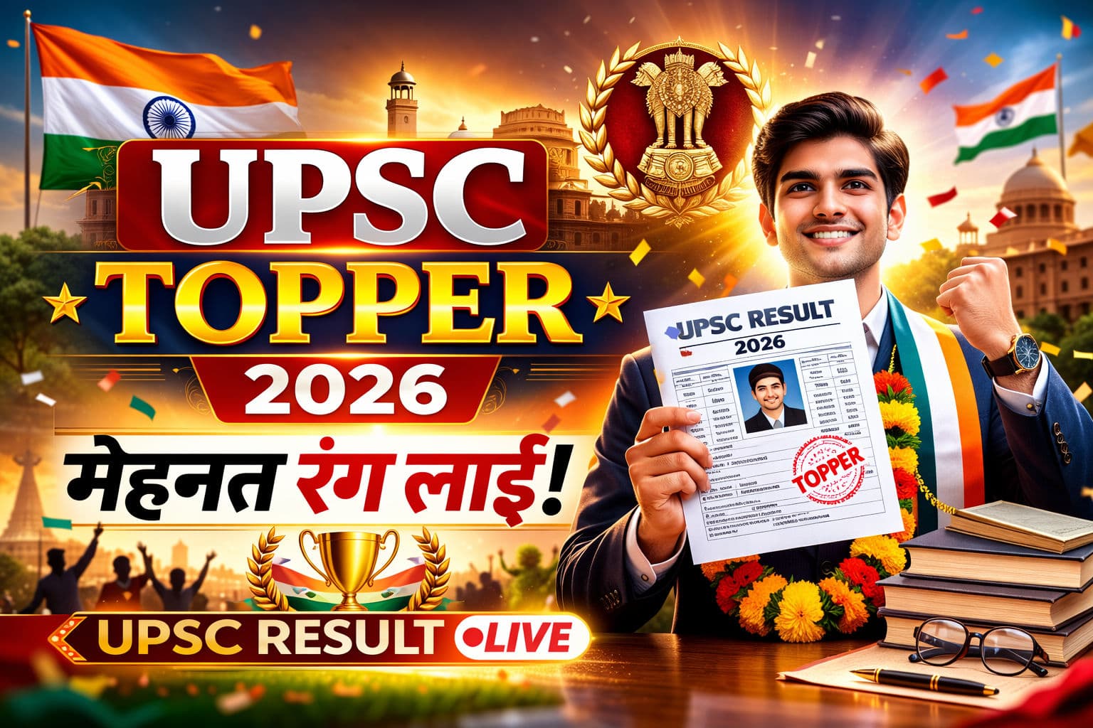 UPSC Result 2026: Anuj Agnihotri बने UPSC Topper, Zinnia Aurora और Rajeshwari Suve भी Top Rank में