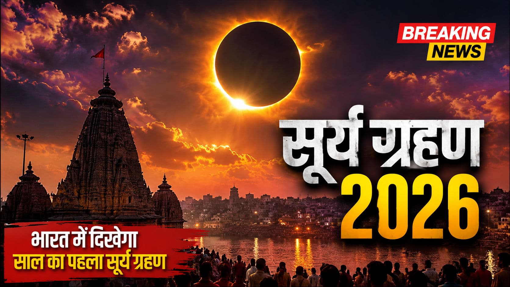 सूर्य ग्रहण 2026: 12 अगस्त को लगेगा Rare Solar Eclipse, जानिए भारत में दिखेगा या नहीं